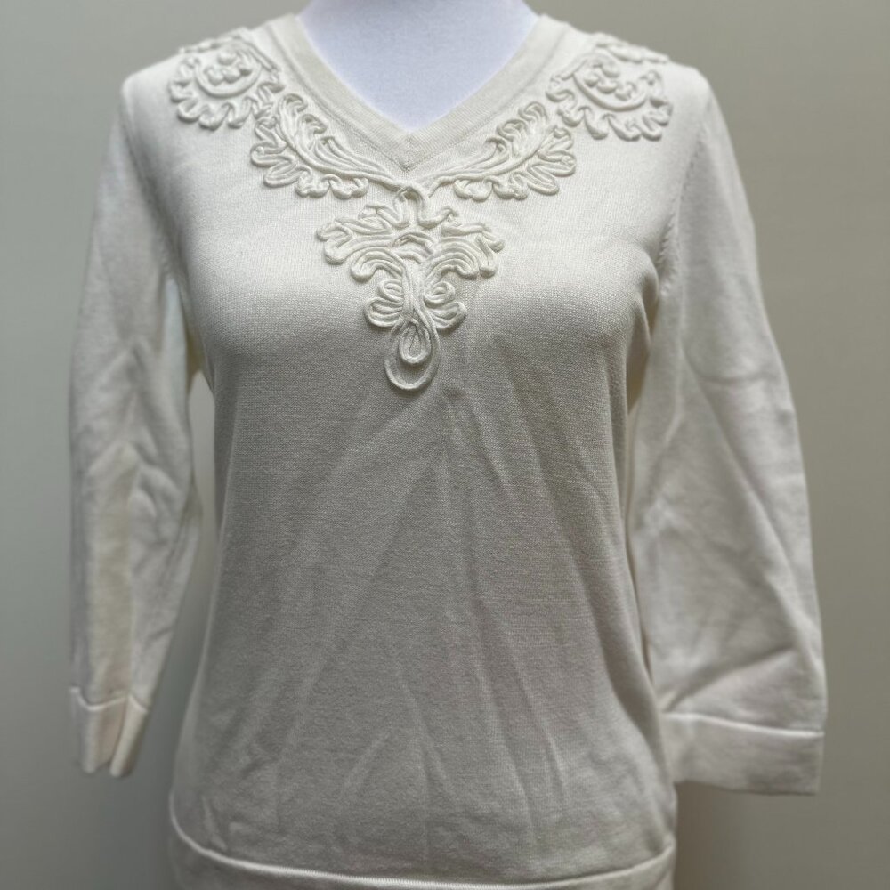 Talbots Top/Sweater, Classy, Beautiful Neckline, Size XS